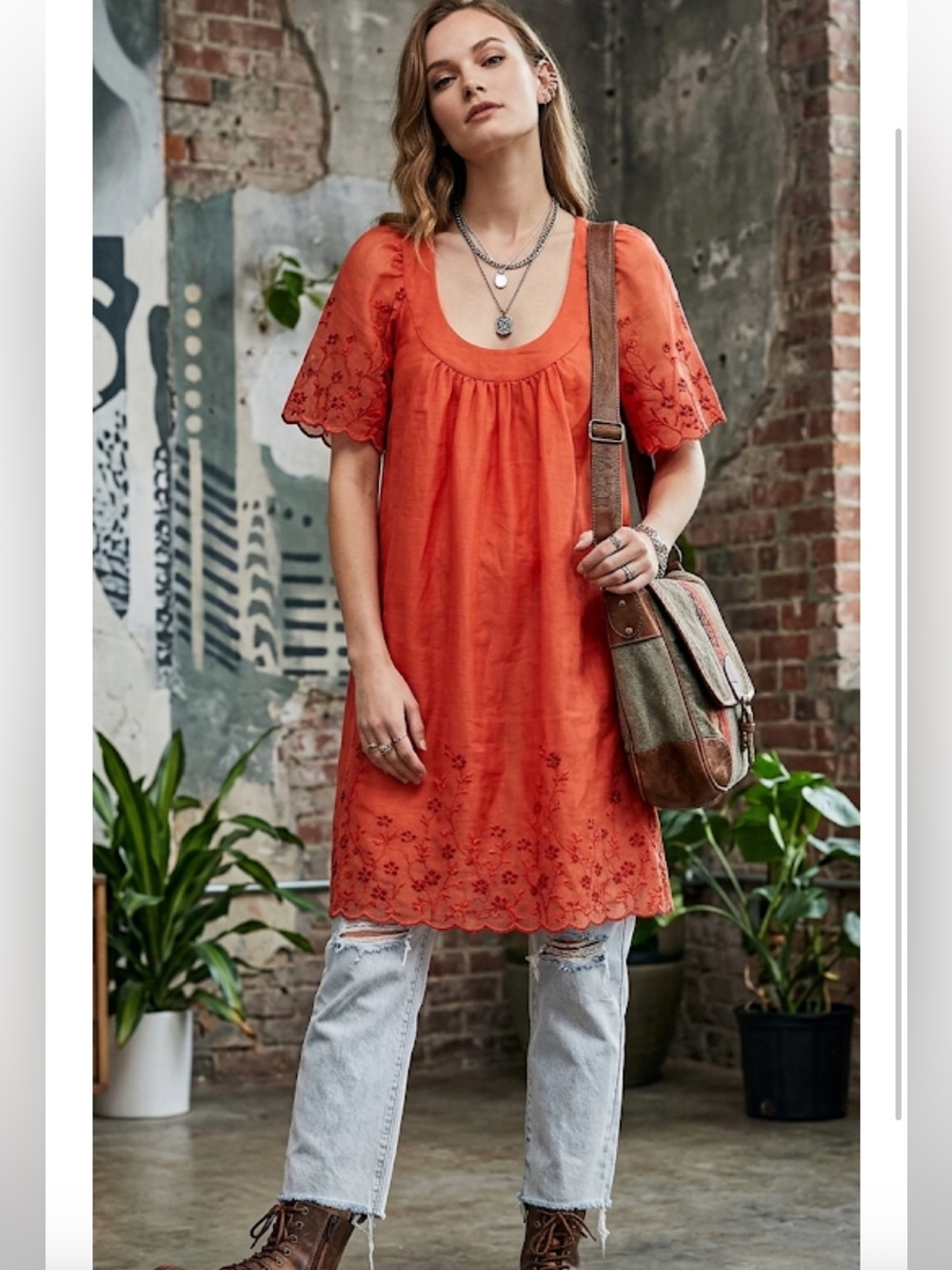 Da-Nang 70% cotton30% silk embroidered dress S-New!